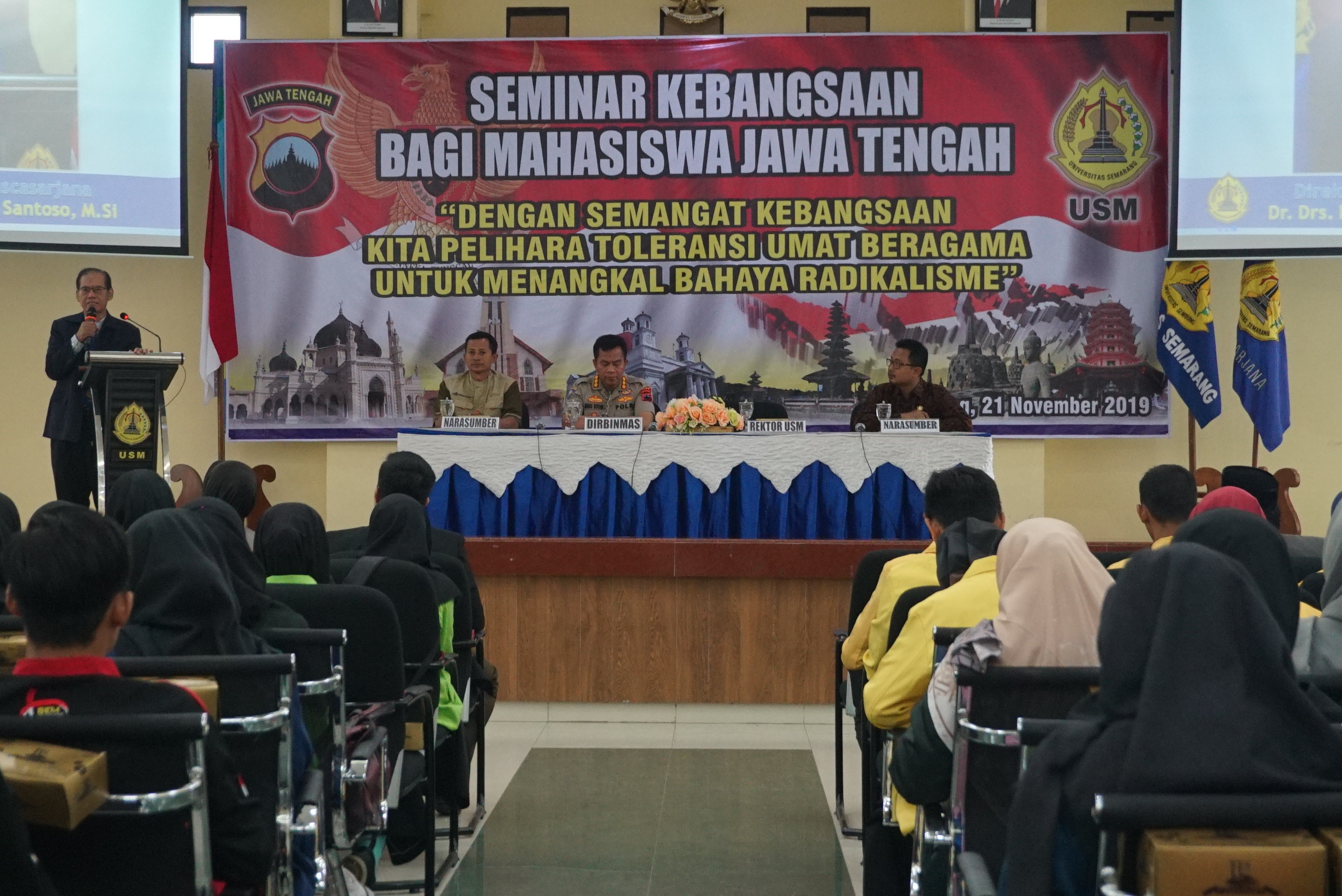 USM bersama POLDA Jawa Tengah selengarakan Seminar Kebangsaan bagi Mahasiswa Jawa Tengah