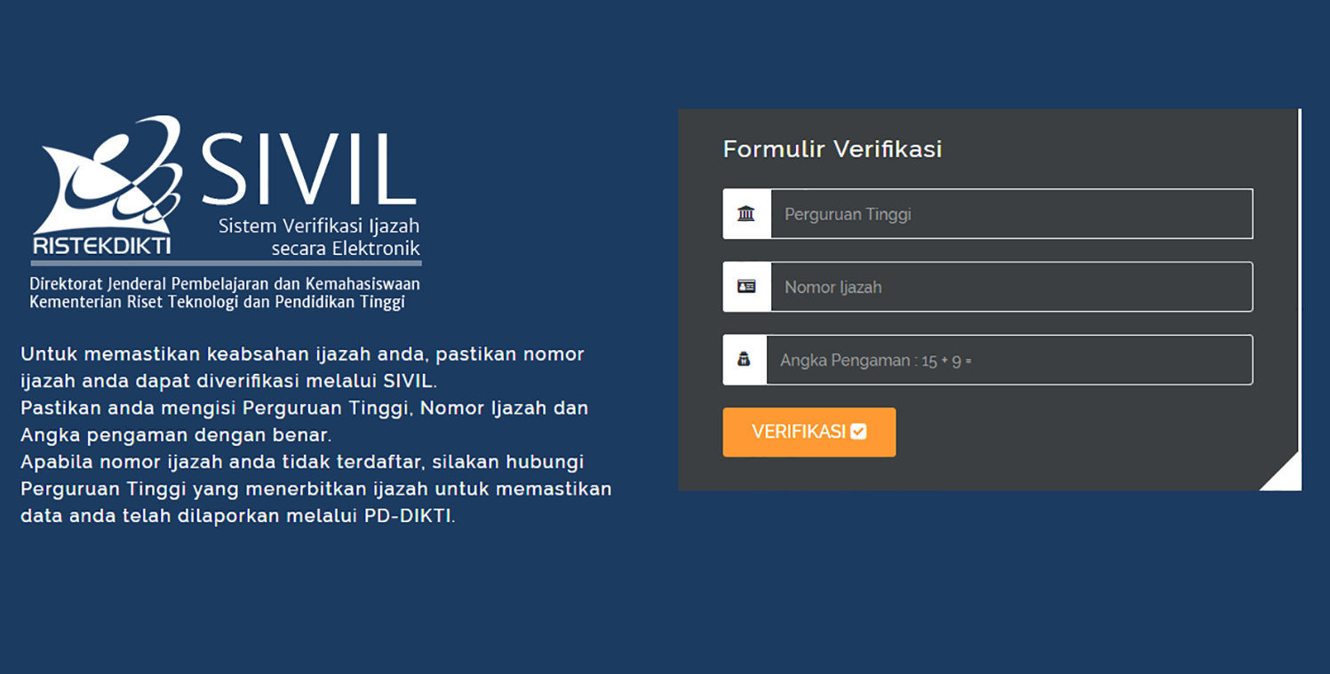 Kuliah Karyawan: Kemenristekdikti luncurkan Sistem Verifikasi Ijazah Secara Online (SIVIL) dan Penomoran Ijazah Nasional (PIN)